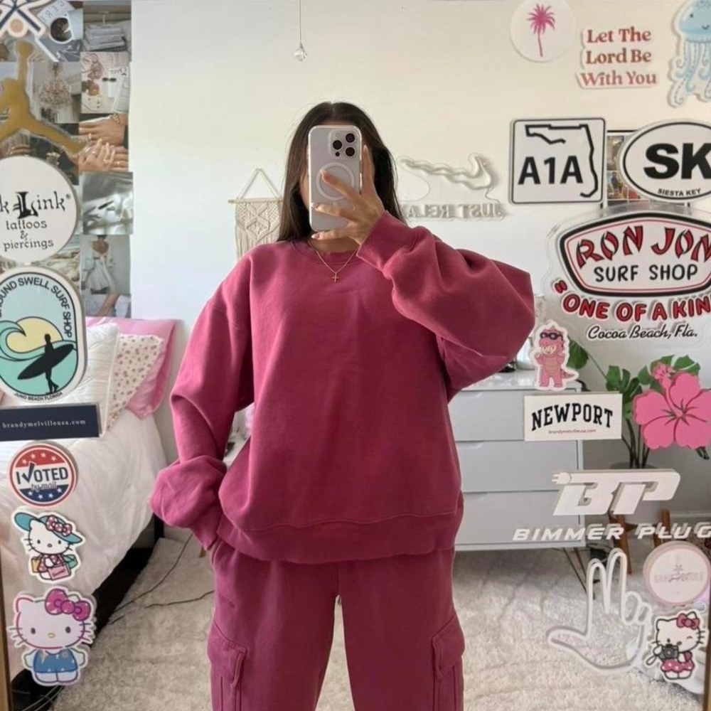 pink aritzia sweat set